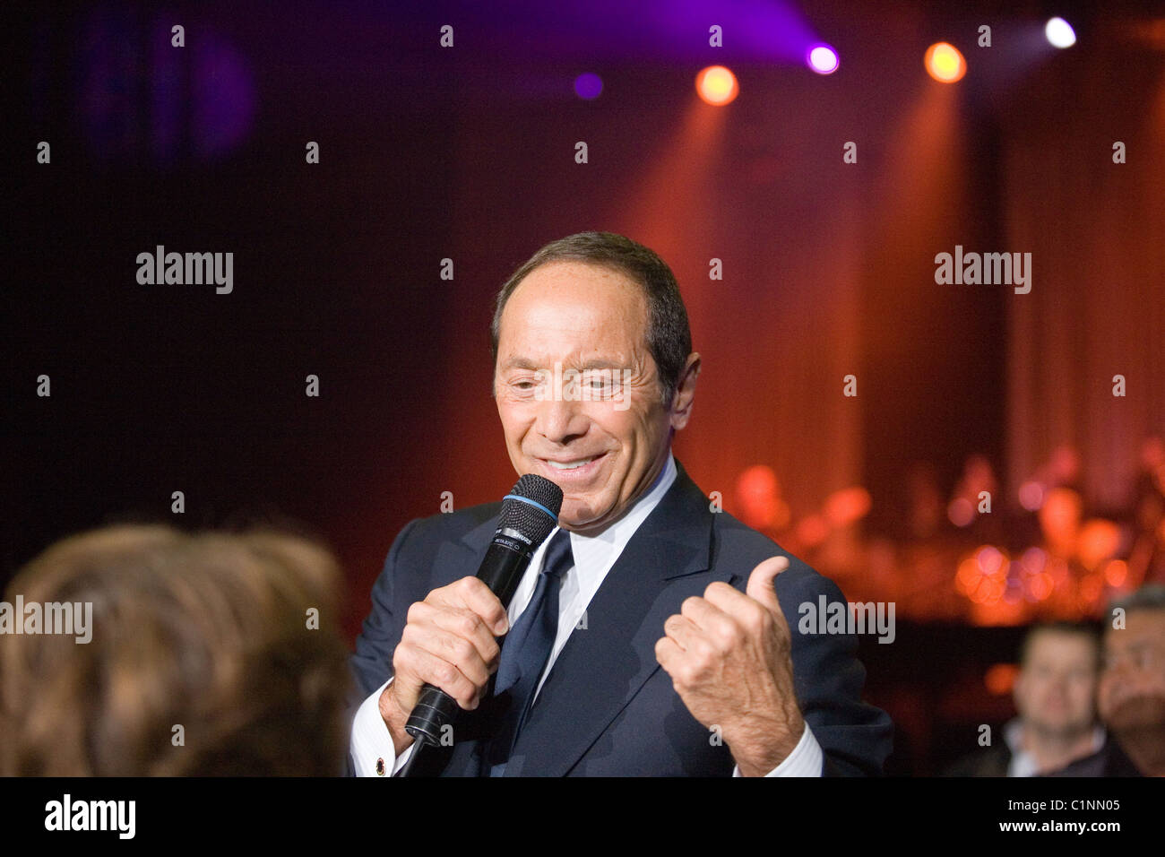 Paul Anka perform on the concert in Budapest, Hungary, 2010. Stock Photo