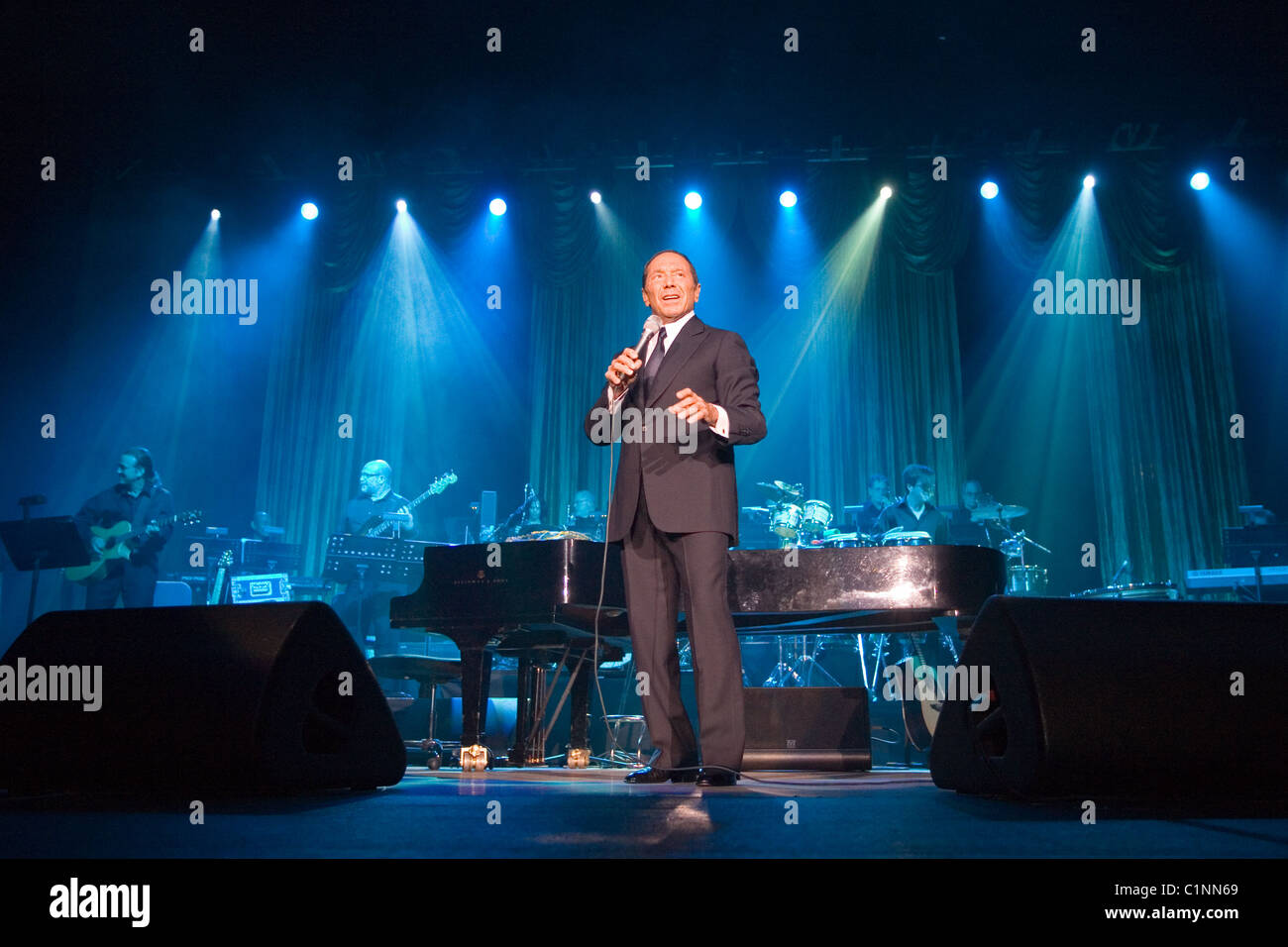 Paul Anka perform on the concert in Budapest, Hungary, 2010. Stock Photo