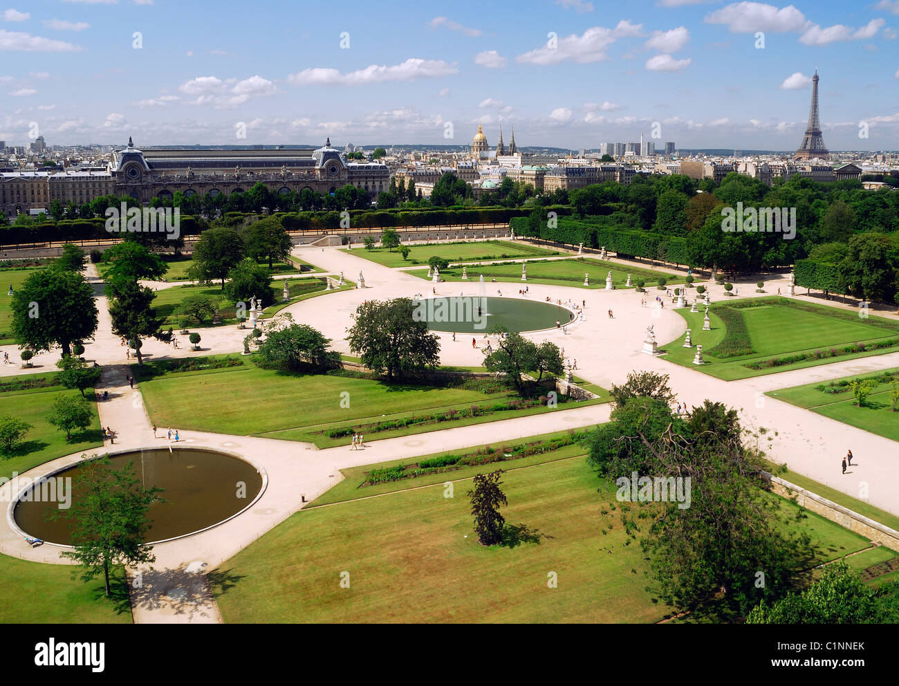 France, Paris, Tuileries Garden from the Big Wheel Stock Photo