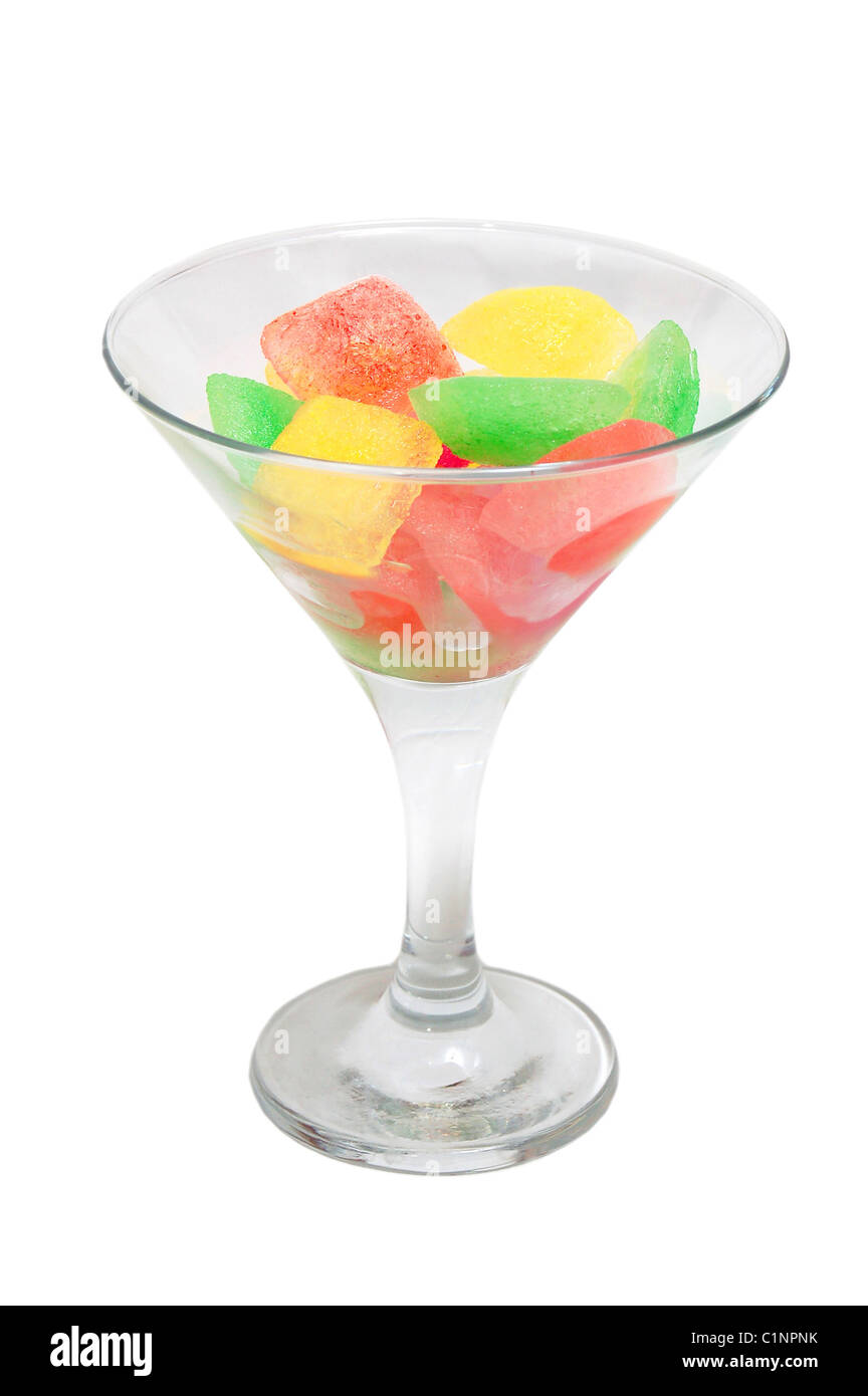 color ice in glass isolated on white background Stock Photo - Alamy