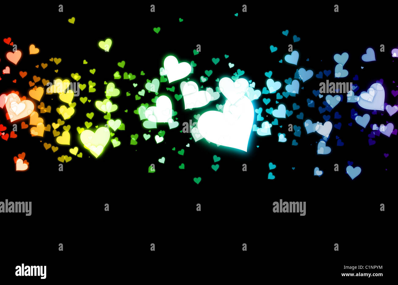 Love Background with Floating Hearts as Art Stock Photo - Alamy