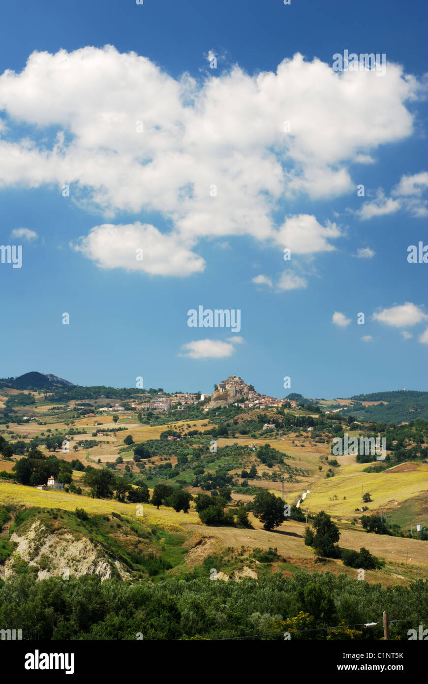 Region Molise in center Italy, the little villages are Limosano and S.Angelo Limosano Stock Photo