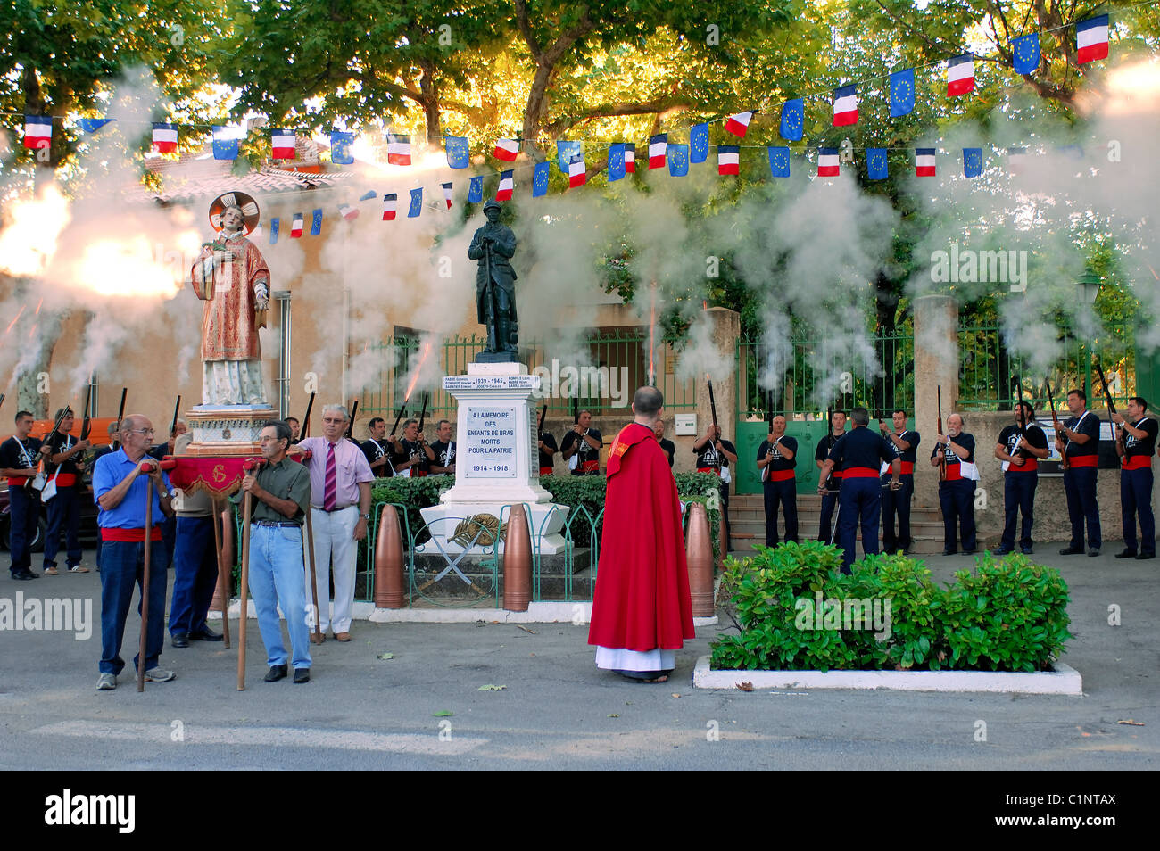 France Var Provence Verte (Green Provence) Bras village Bravade ...