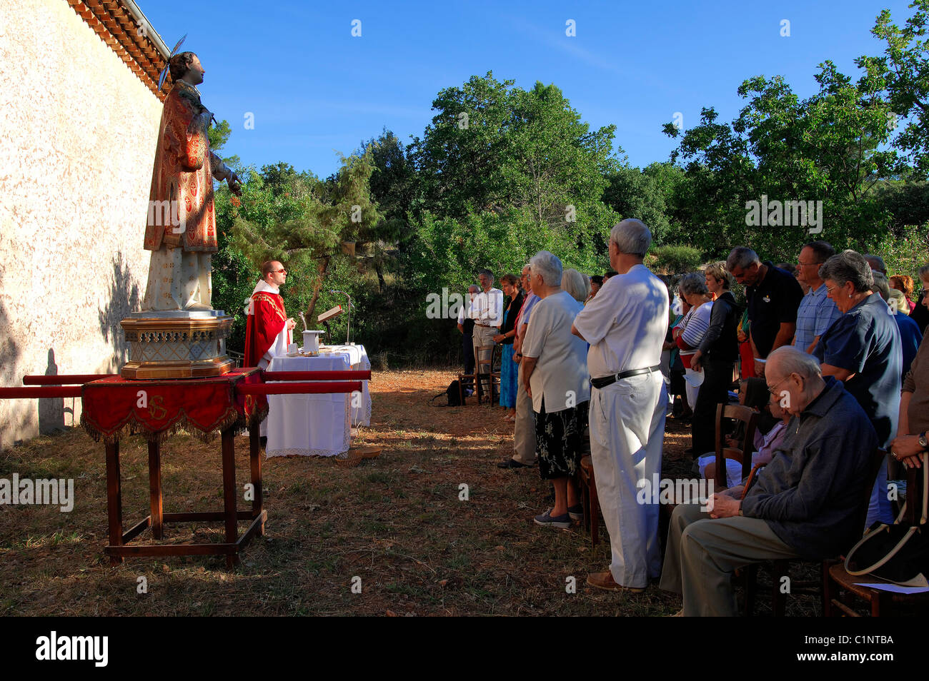 France, Var, Provence Verte (Green Provence), Bras village, Bravade ...