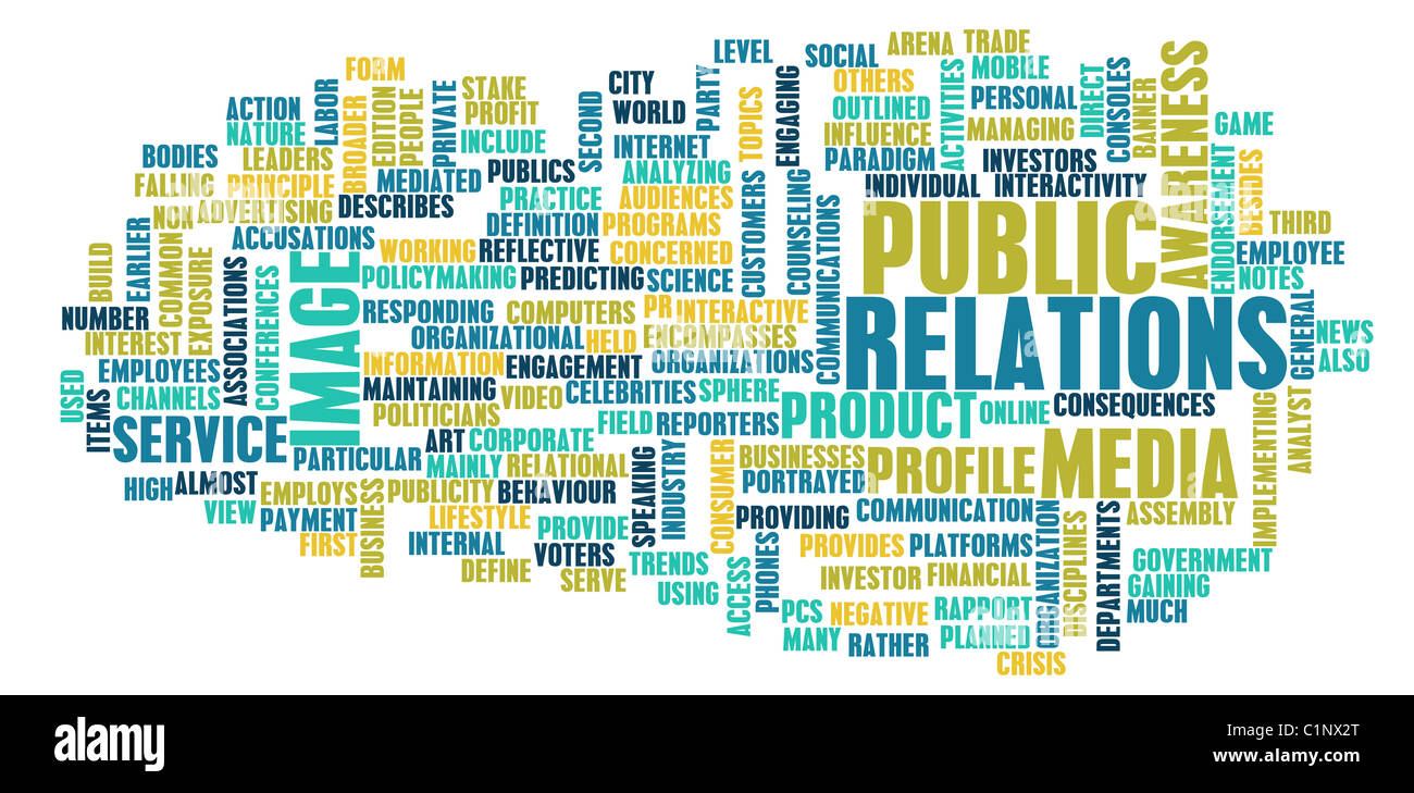 Public Relations Concept in the PR Industry Stock Photo