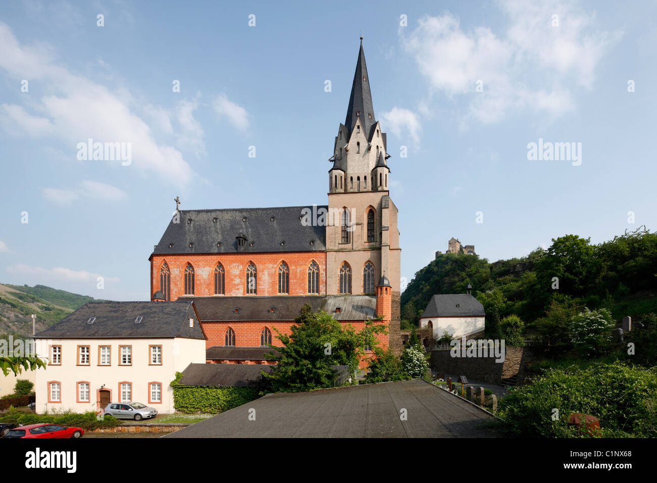 Oberwesel, Liebfrauenkirche von Norden Stock Photo