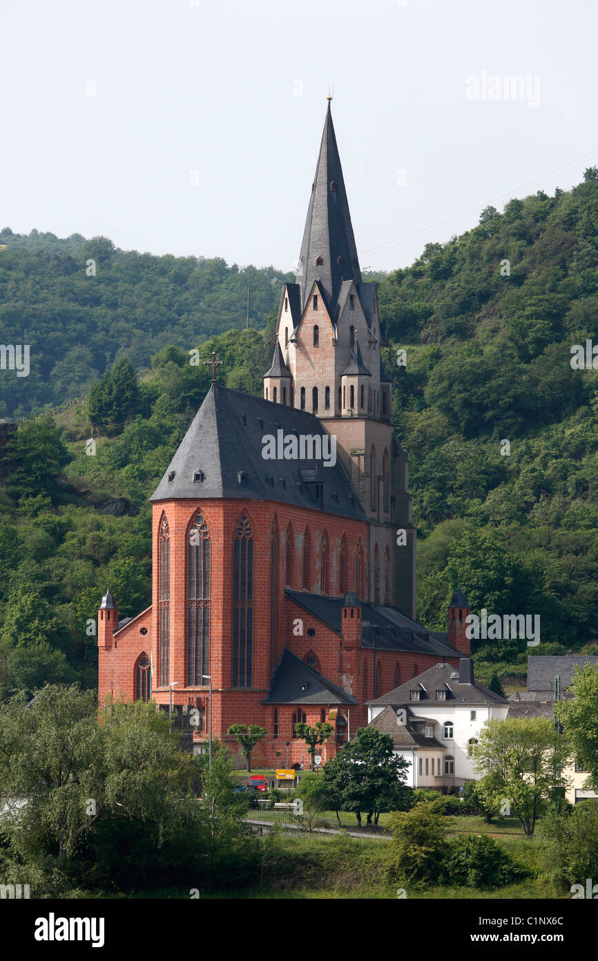 Oberwesel, Liebfrauenkirche von Osten Stock Photo