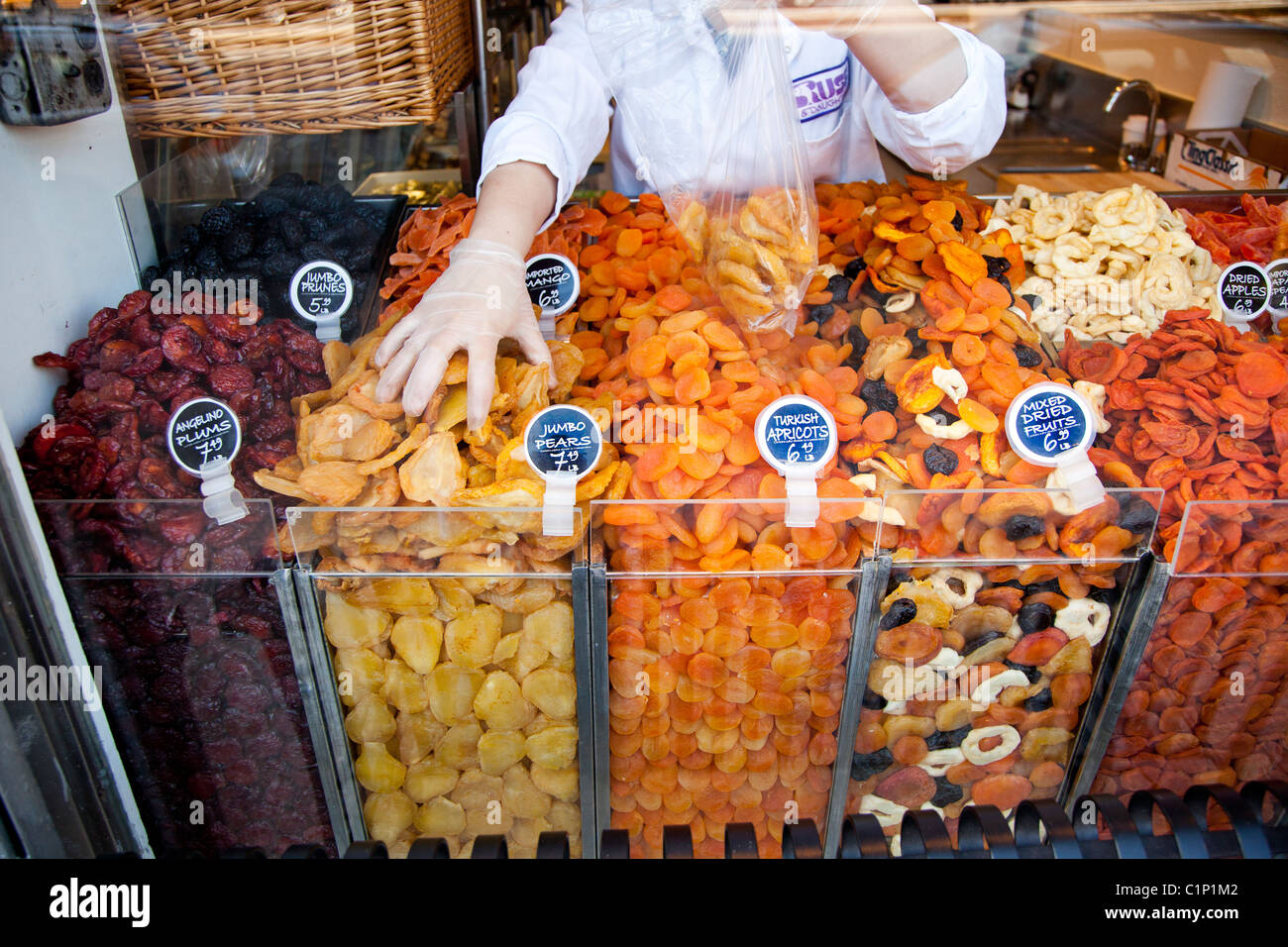 Dried Fruit in Store, Russ & Daughters, New York City. Lower East Side