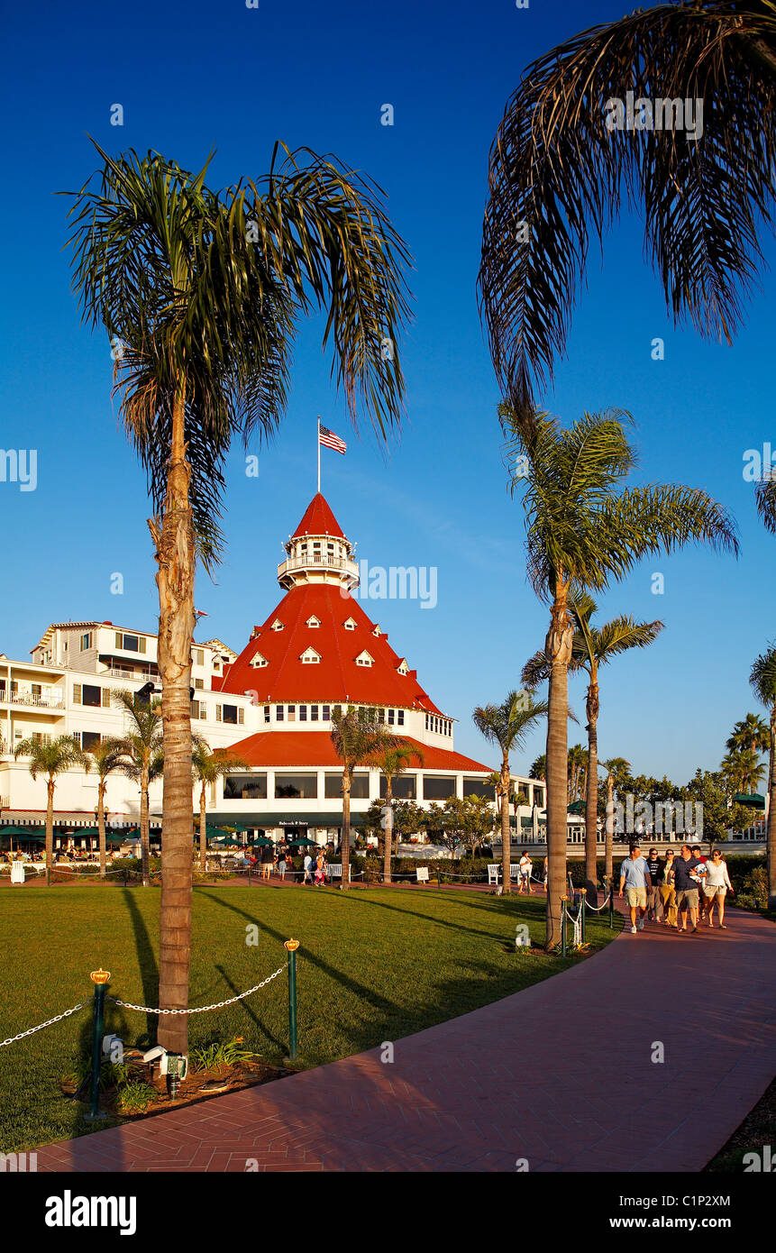 United States, California, San Diego, Coronado Island, Del Coronado Hotel Stock Photo