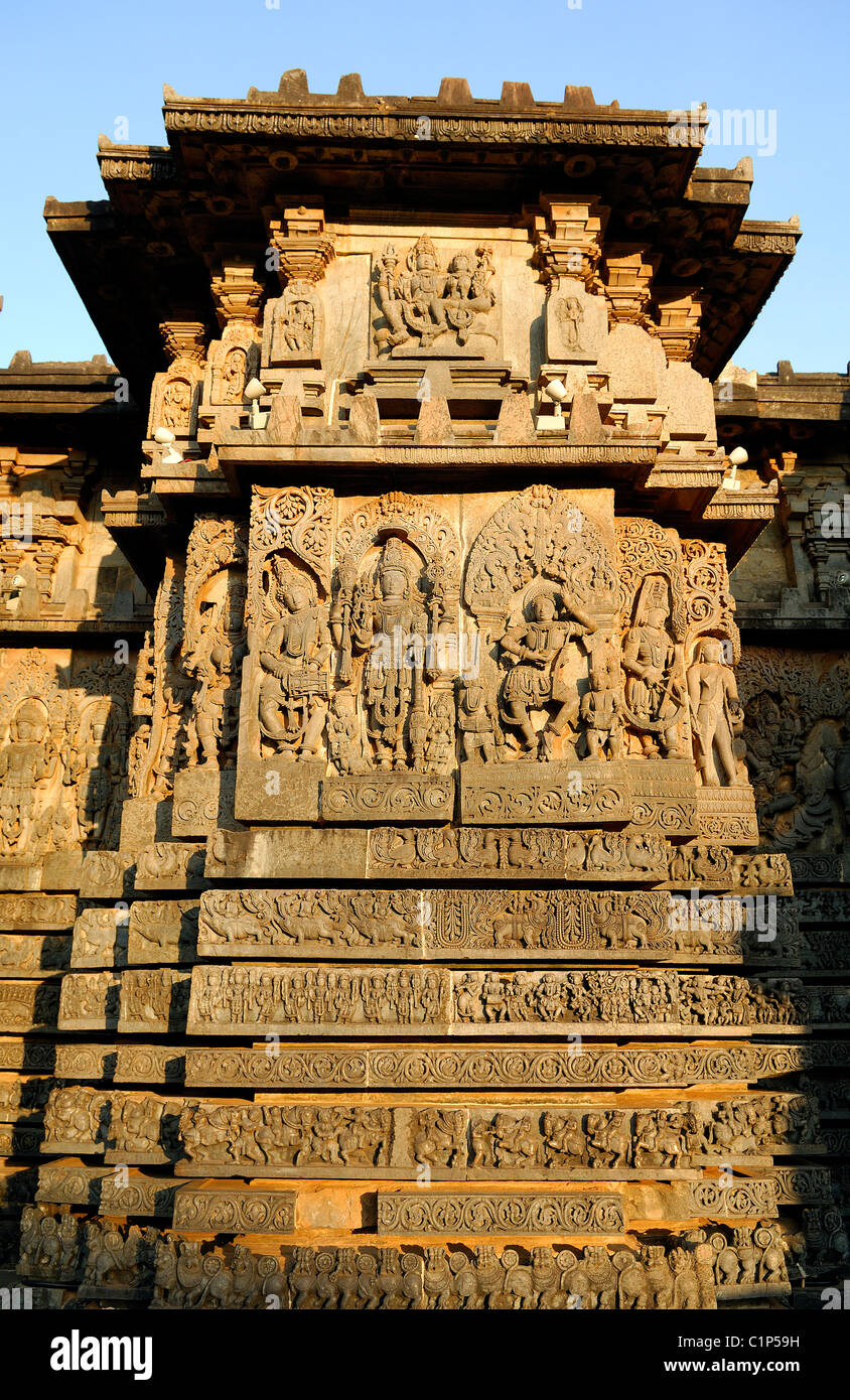 India Karnataka Halebid Hoysaleswara Temple In The Hoysala Style Architecture Its Walls Covered 3934