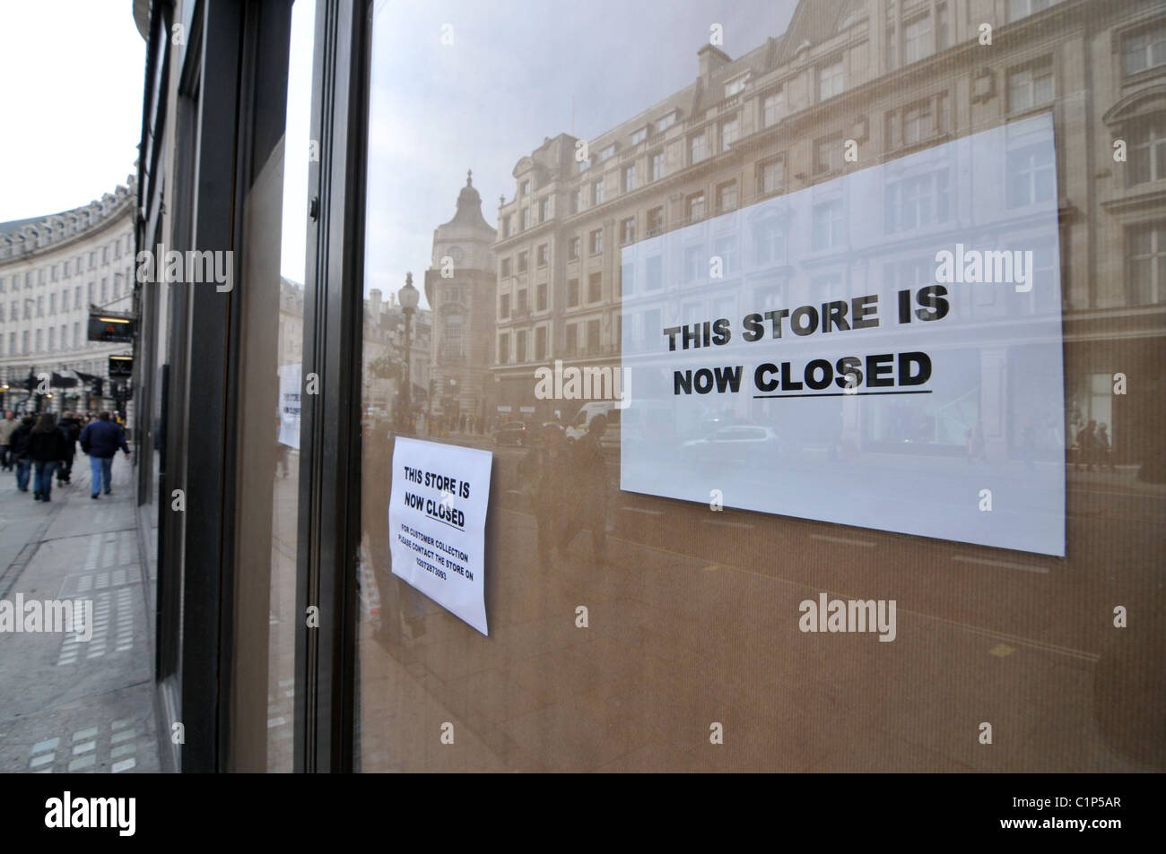 This store is now closed Regent Street London recession bust broke