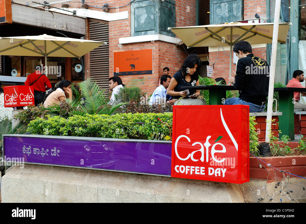 India, Karnataka state, Bangalore, terrasse of the Coffee Day Stock