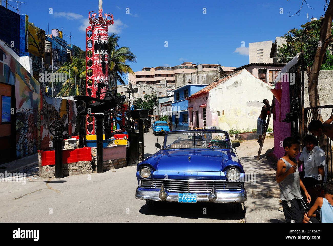 Cuba, Havana, Callejon de Hamel Stock Photo