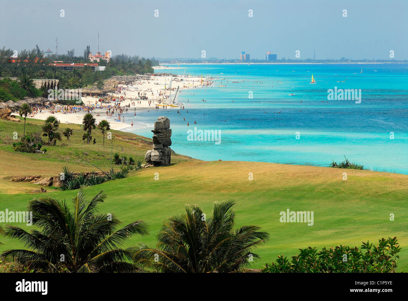 Cuba, Varadero, golf course and beach Stock Photo - Alamy