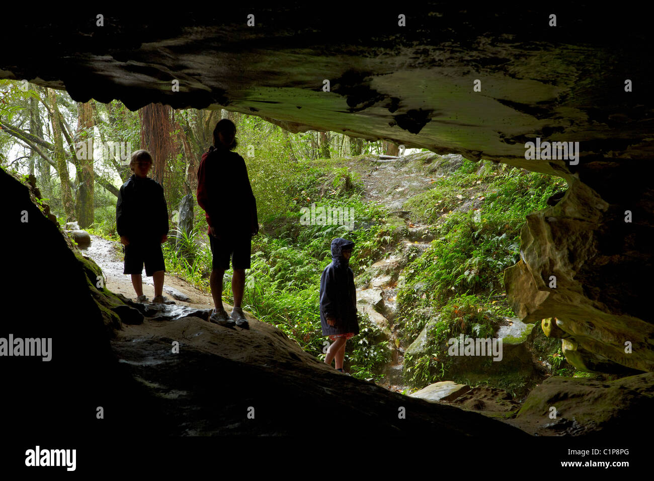 People in Waipu Caves, near Whangarei, Northland, North Island, New Zealand Stock Photo