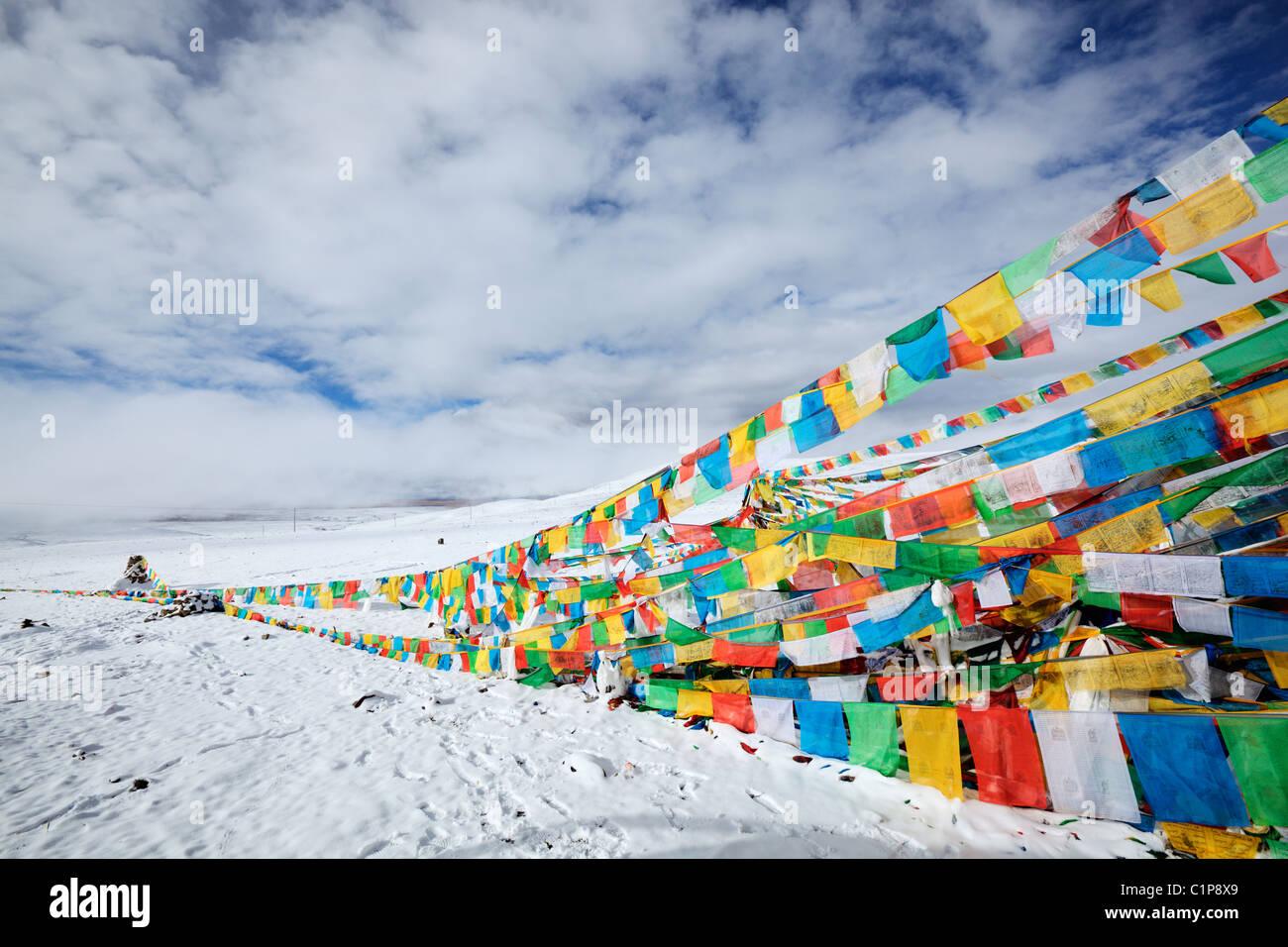 tibet: tibetan prayer flags Stock Photo