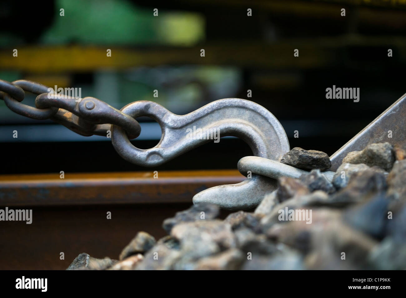 Metal chain with hook Stock Photo Alamy