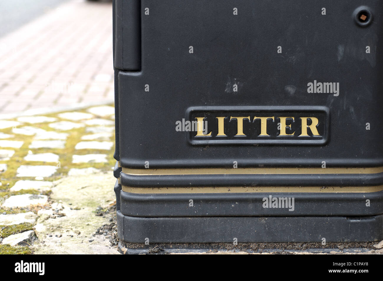 Signs from the British high street. Litter bin close up Stock Photo