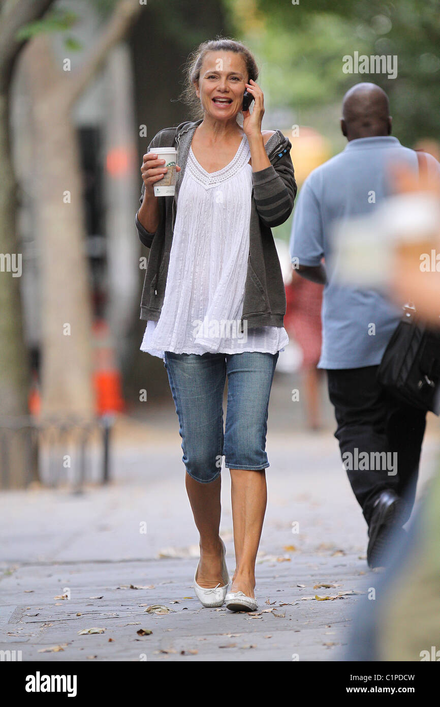 Lena Olin on the set of 'Remember Me' New York City, USA - 09.07.09 Stock Photo