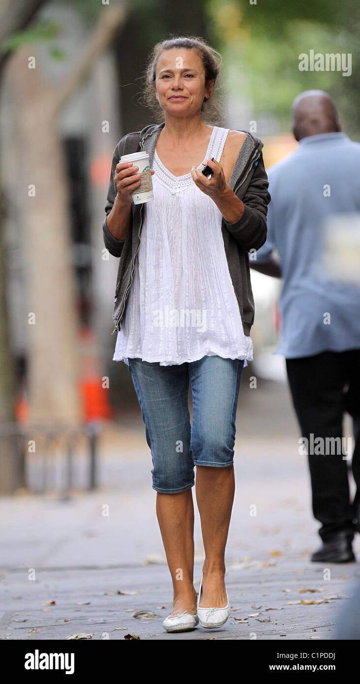 Lena Olin on the set of 'Remember Me' New York City, USA - 09.07.09 Stock Photo