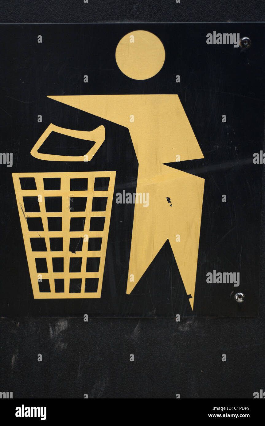Signs from the British high street. Litter bin sign British iconic design Stock Photo Alamy
