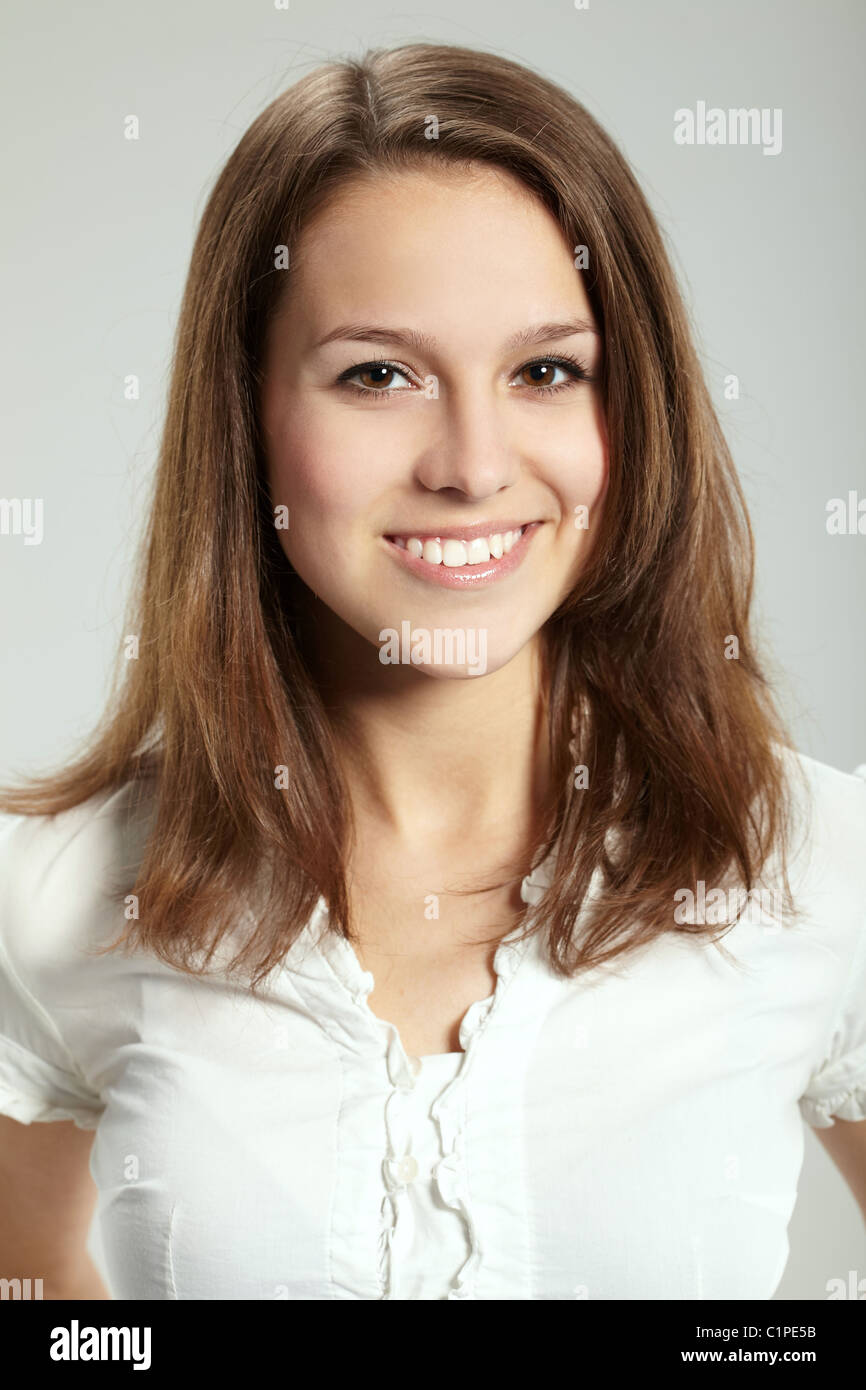 Portrait of young pretty woman Stock Photo - Alamy