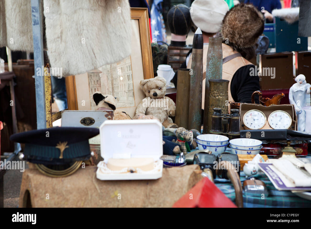 Spitalfields Antiques and Vintage Market Market. London UK Stock Photo