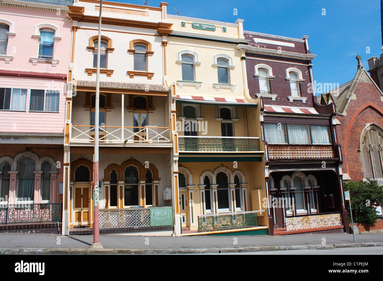 Australia, New South Wales, Newcastle, row of houses Stock Photo Alamy