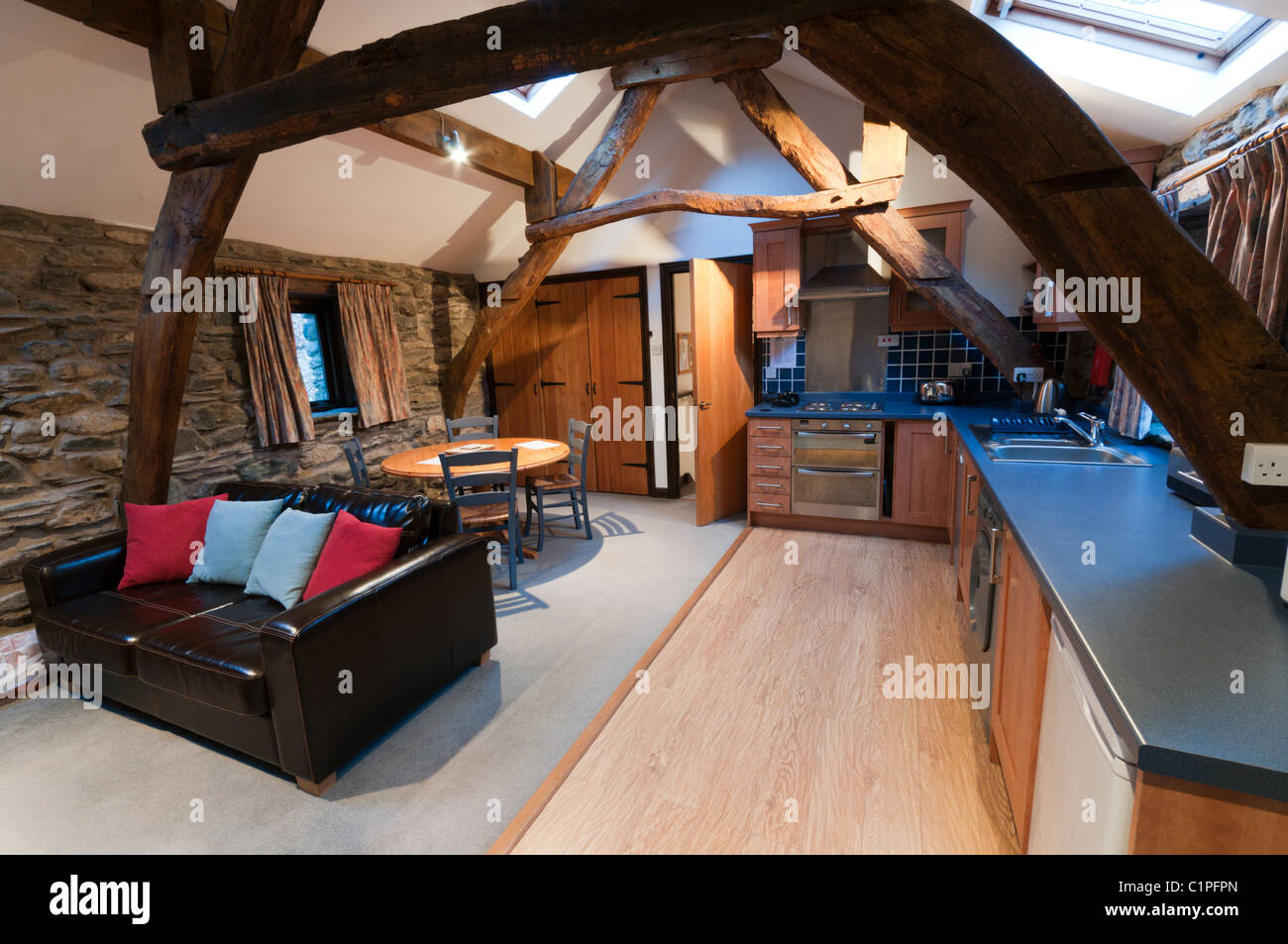The Cruck Barn self-catering holiday accommodation in Grisedale in the English Lake District near Patterdale. Stock Photo