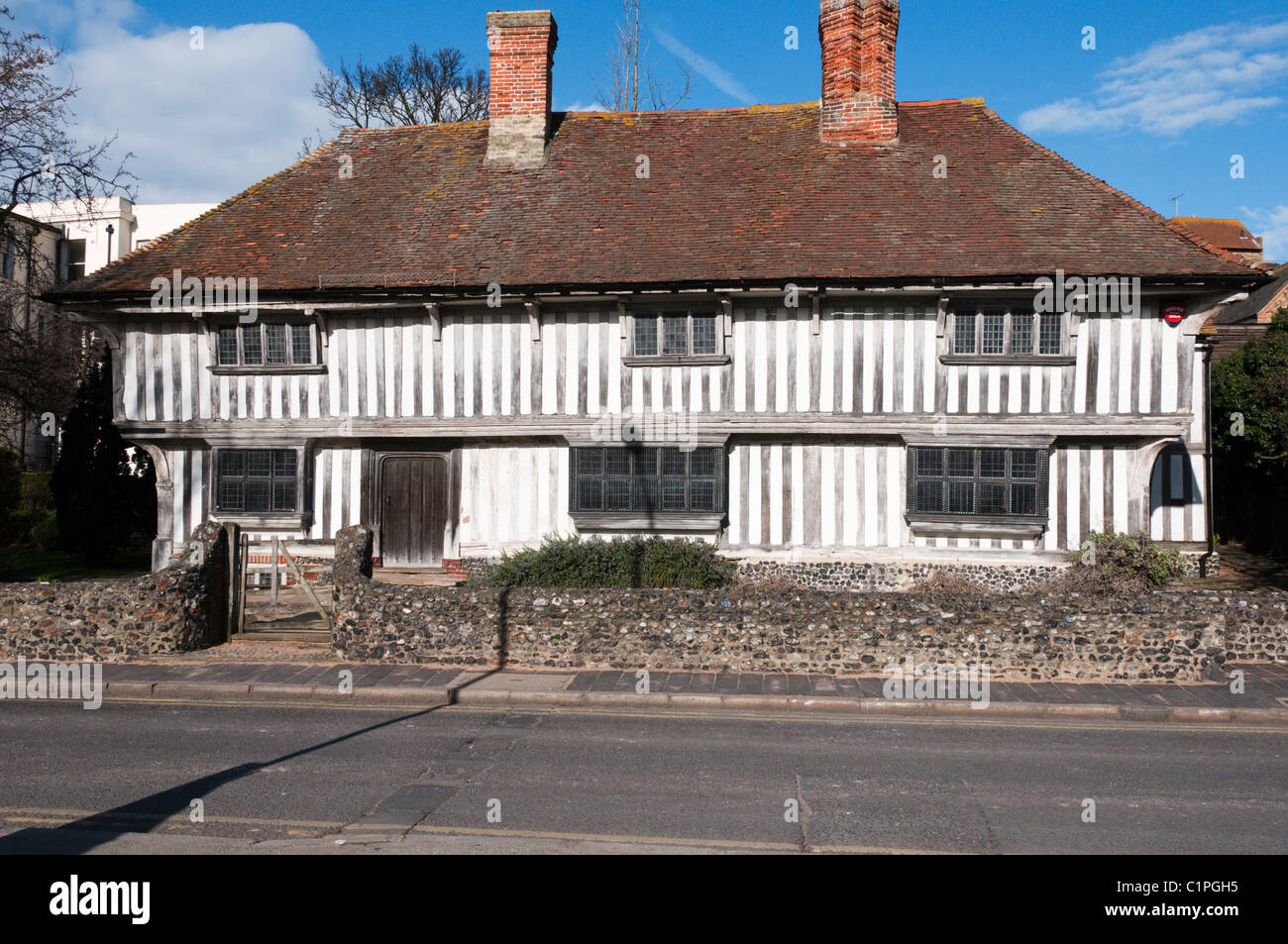 A mediaeval timber-framed house in Margate, Kent Stock Photo