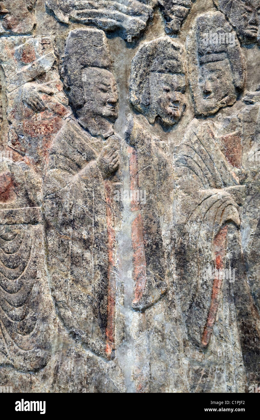 Detail: Emperor Xiaowen and His Court, ca. 522–23; Northern Wei dynasty ...