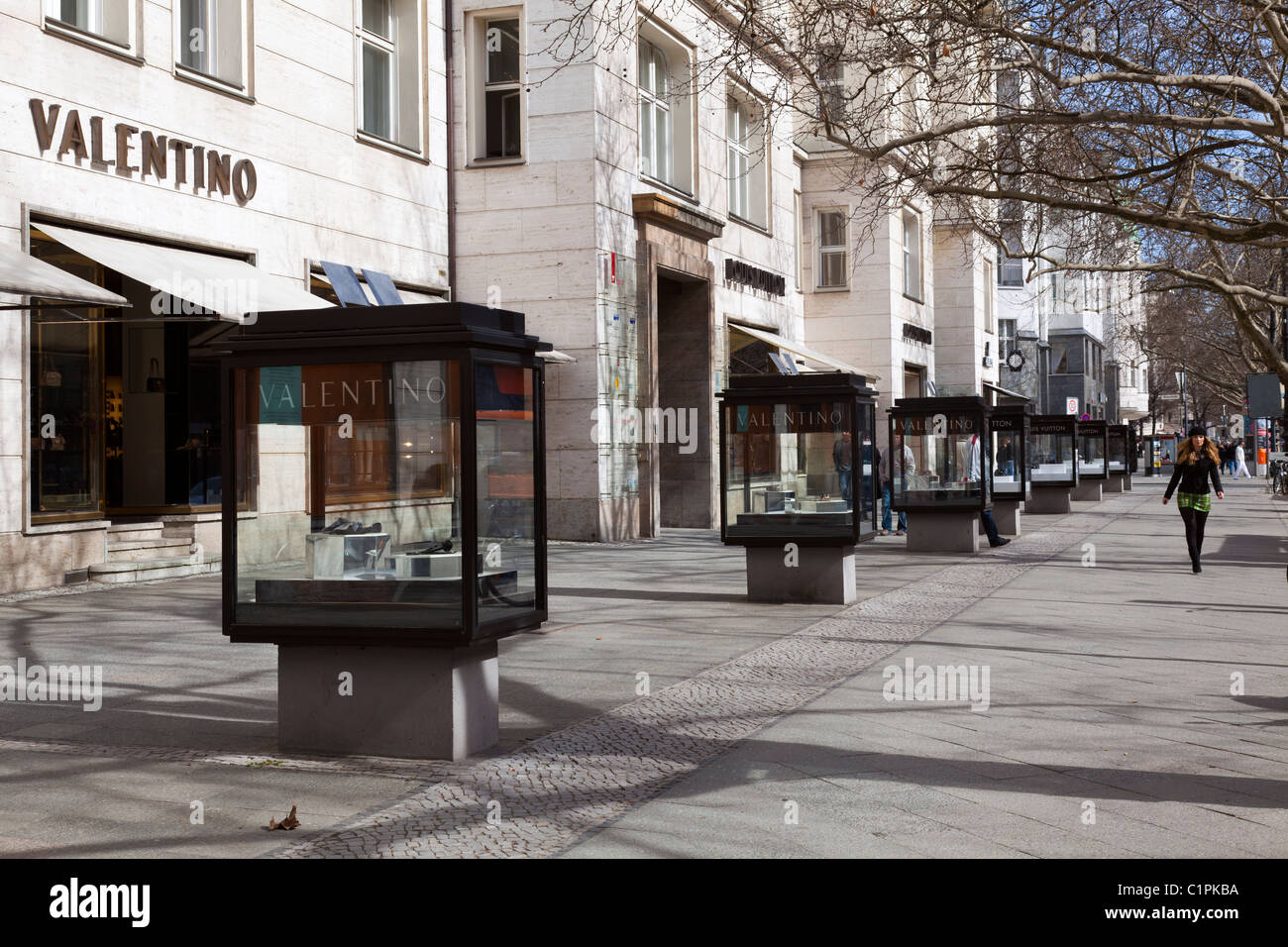 Kurfürstendamm with Valentino shop, Berlin, Germany Stock Photo