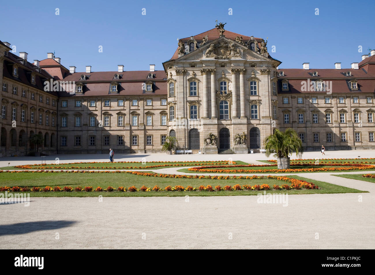Germany, Bavaria, Schloss Weissenstein and formal garden Stock Photo