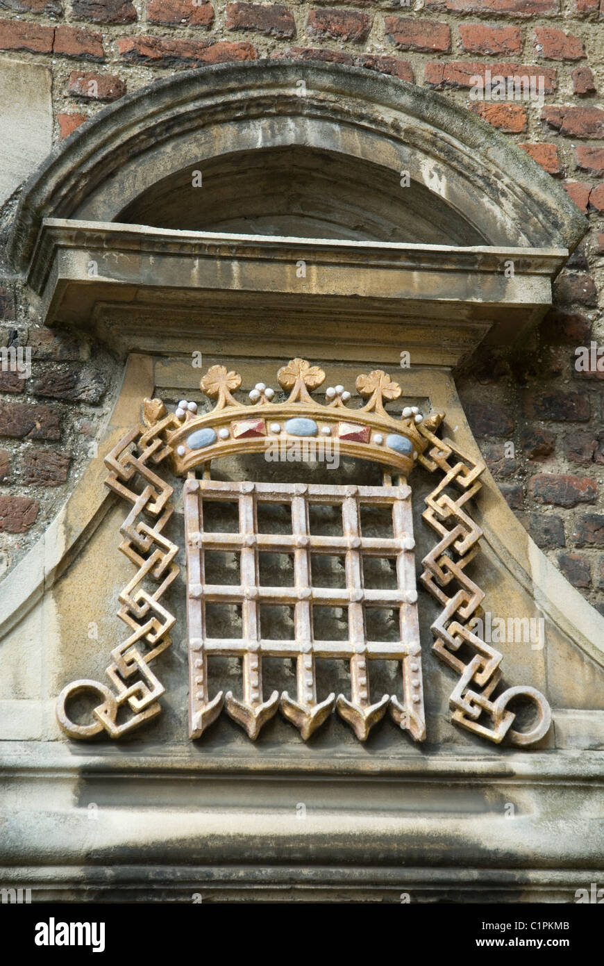 England, Cambridge, Portico carving Stock Photo Alamy