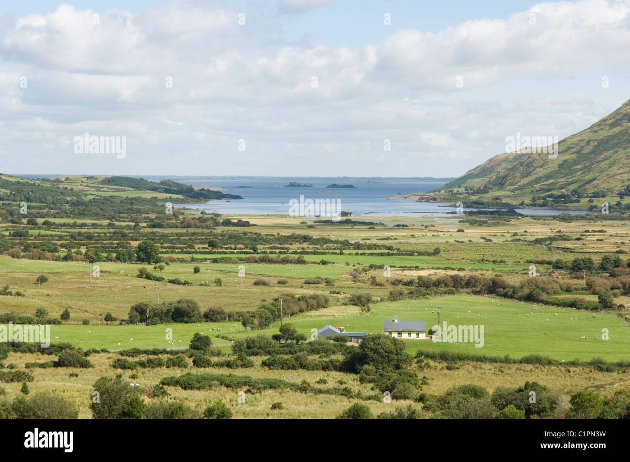 Republic of Ireland, Connemara, Maumtrasna, Lough Mask, lake and countryside Stock Photo