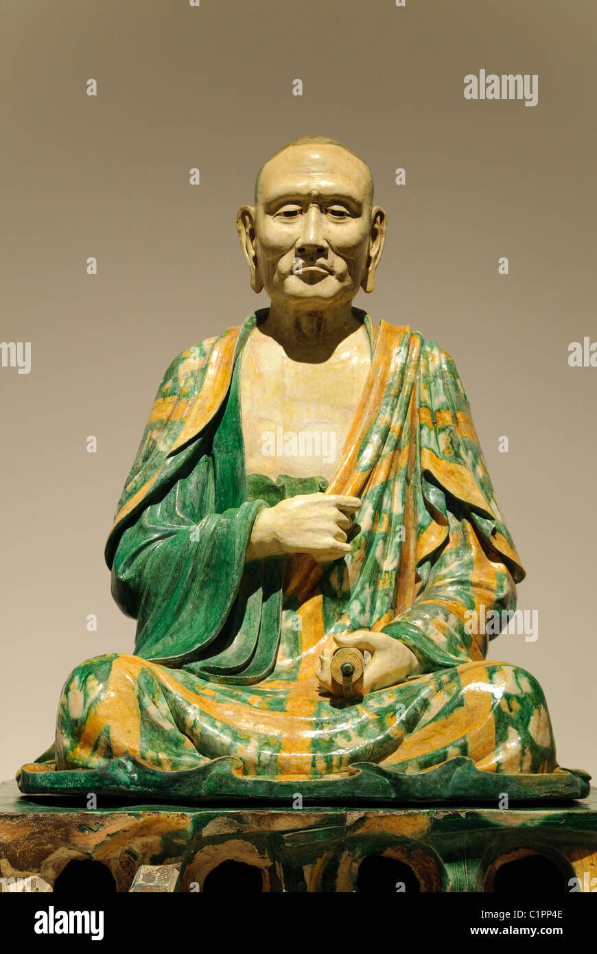 Arhat (luohan), Liao dynasty (907–1125), ca. 1000, Hebei Province, China, Stock Photo