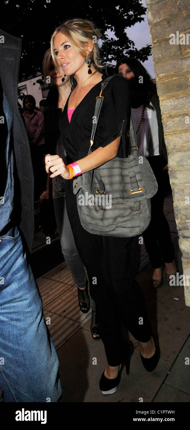 Sienna Miller arriving at the Camden Roundhouse to watch Oasis perform