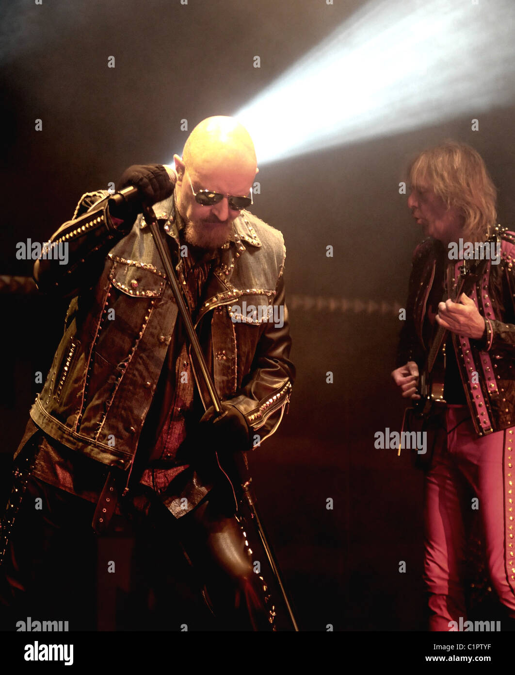 Rob Halford of Judas Priest permorming live at the Jones Beach Theater