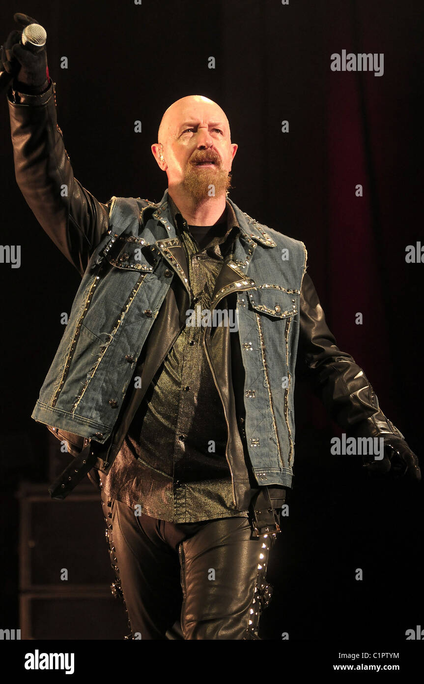Rob Halford of Judas Priest permorming live at the Jones Beach Theater