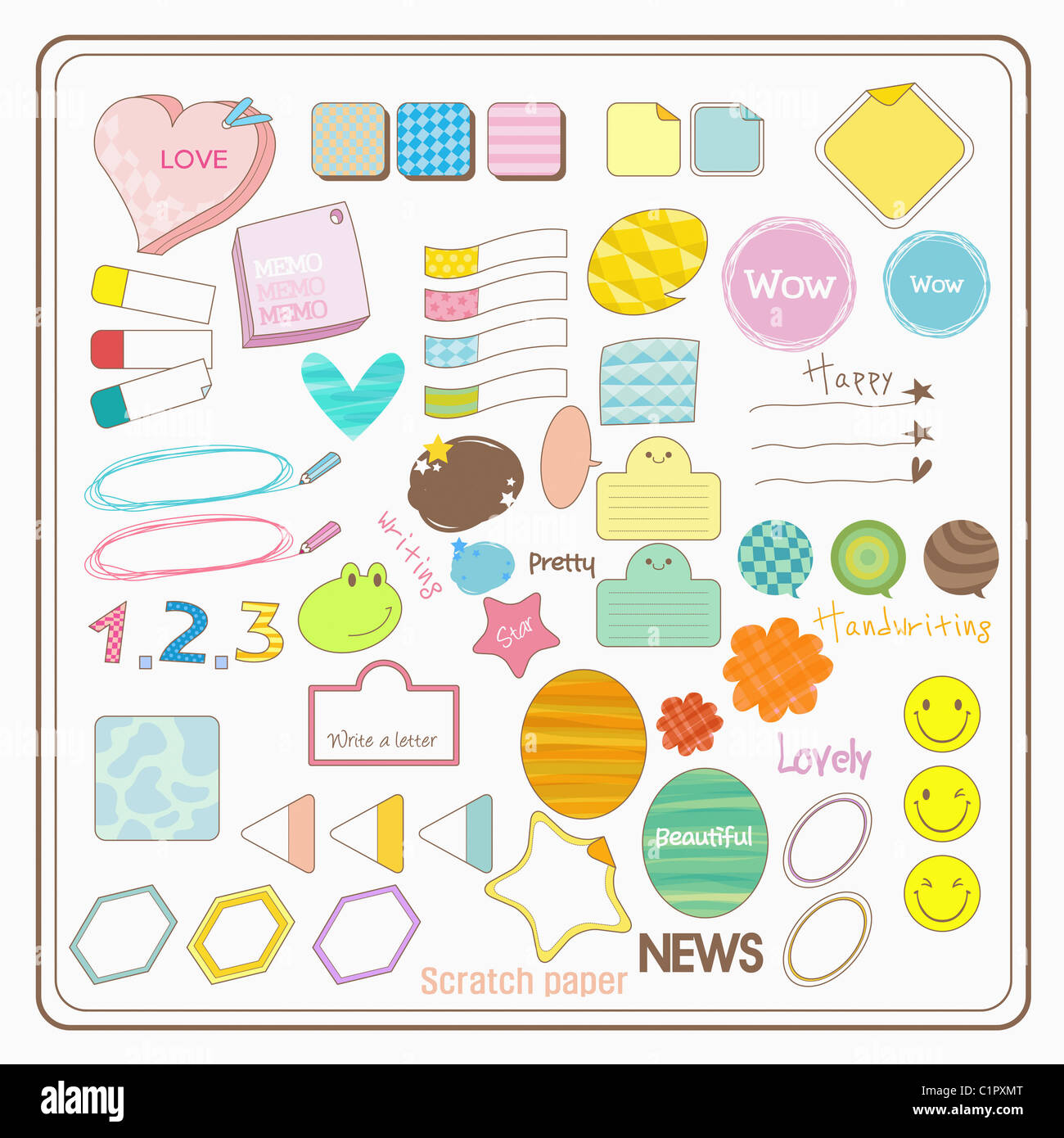 various types of sticker illustration Stock Photo Alamy