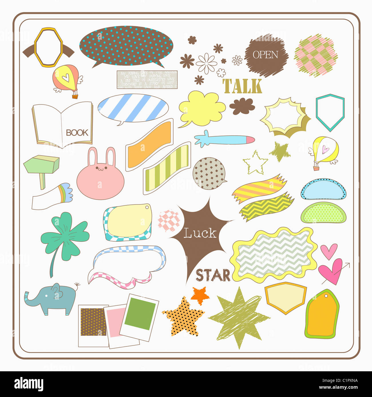 various types of sticker illustration Stock Photo Alamy