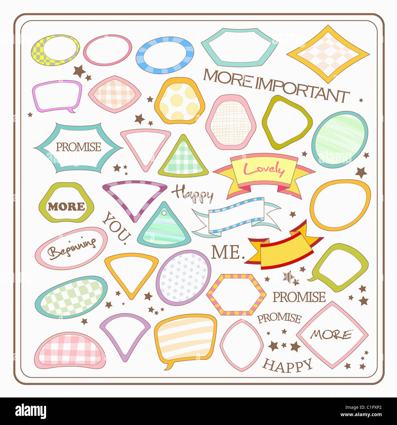 various types of sticker illustration Stock Photo Alamy