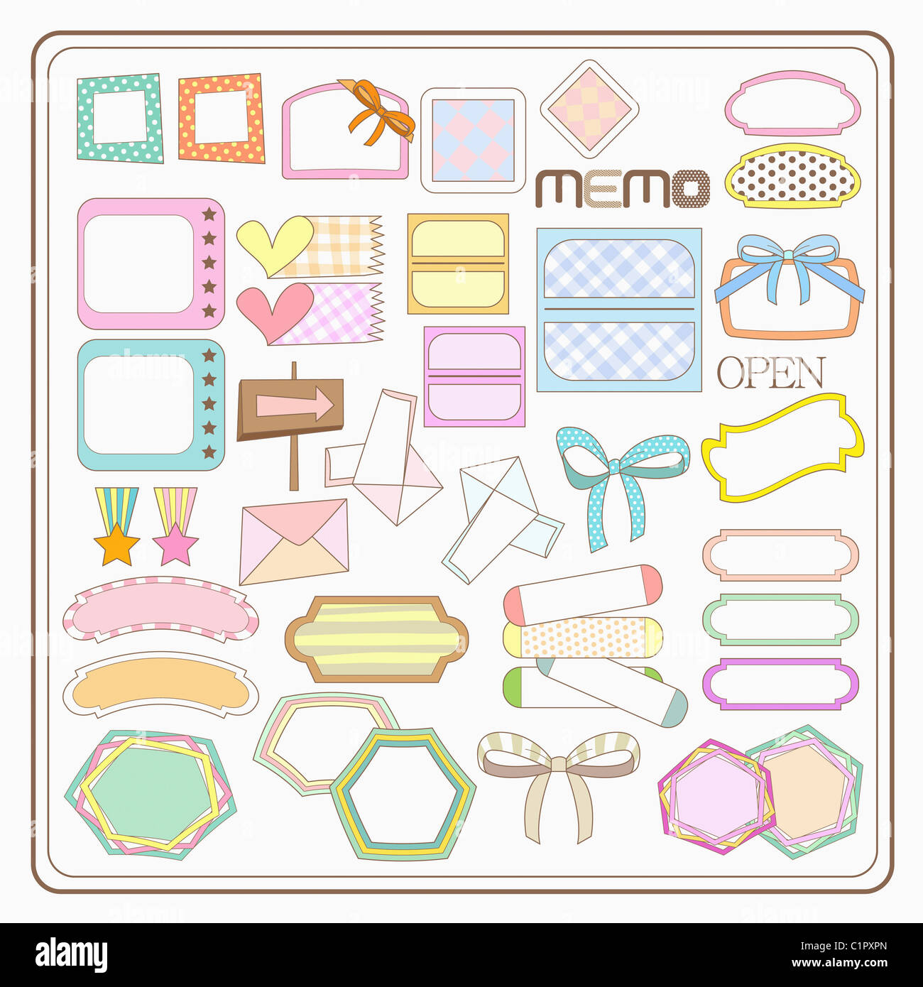 various types of sticker illustration Stock Photo Alamy