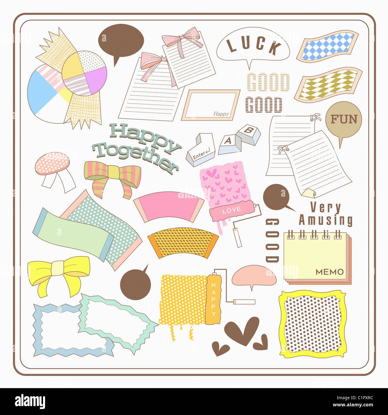various types of sticker illustration Stock Photo Alamy