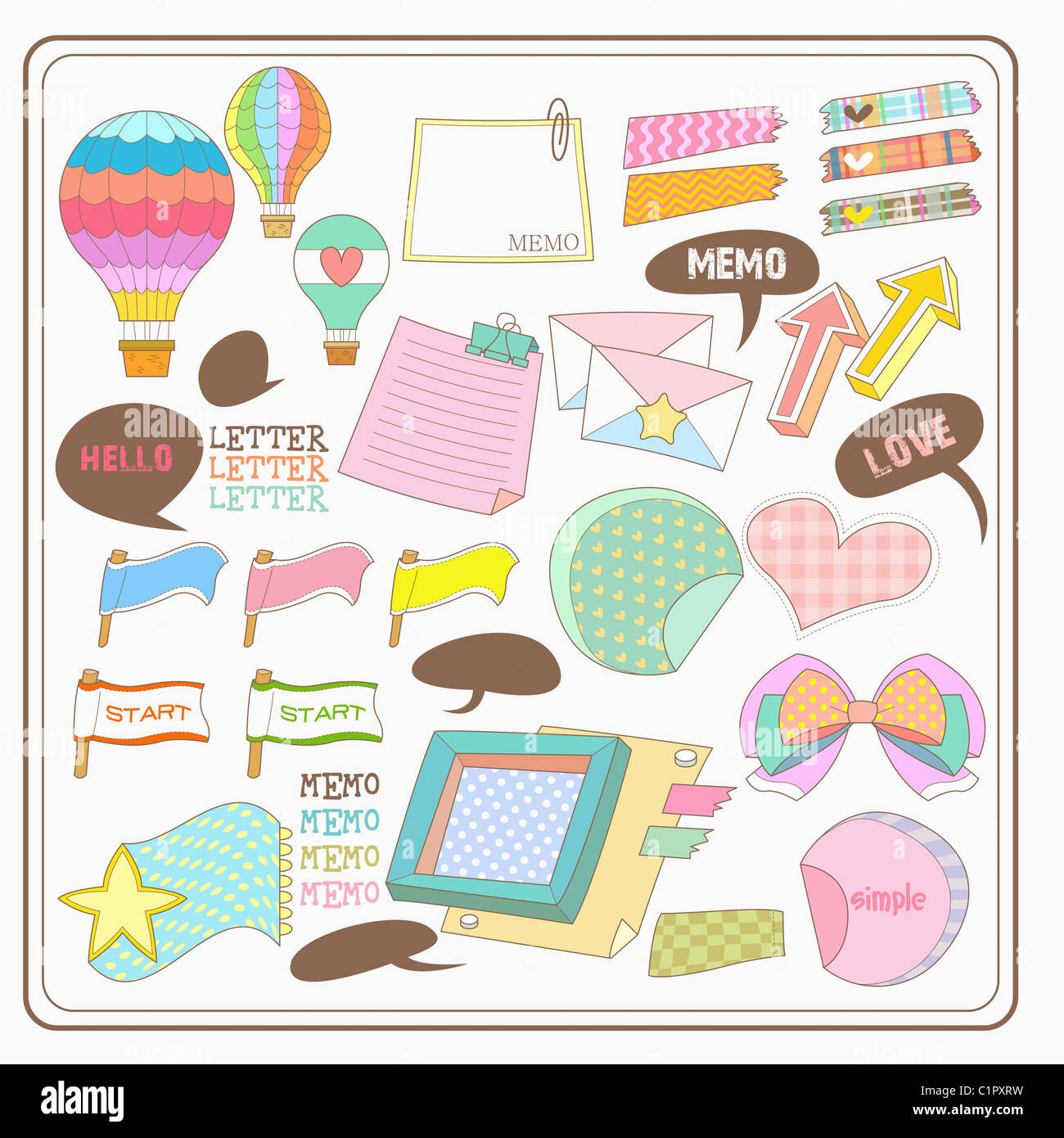 various types of sticker illustration Stock Photo Alamy