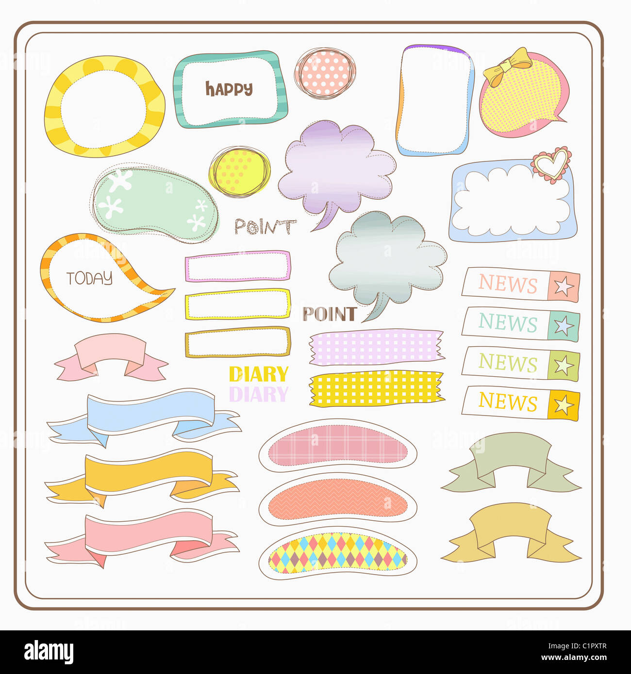 various types of sticker illustration Stock Photo Alamy