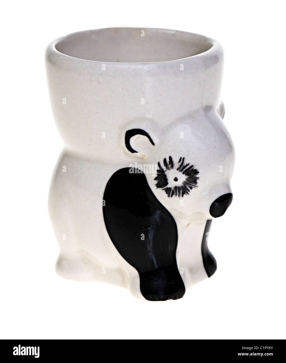 Child's eggcup in shape of a panda UK Stock Photo