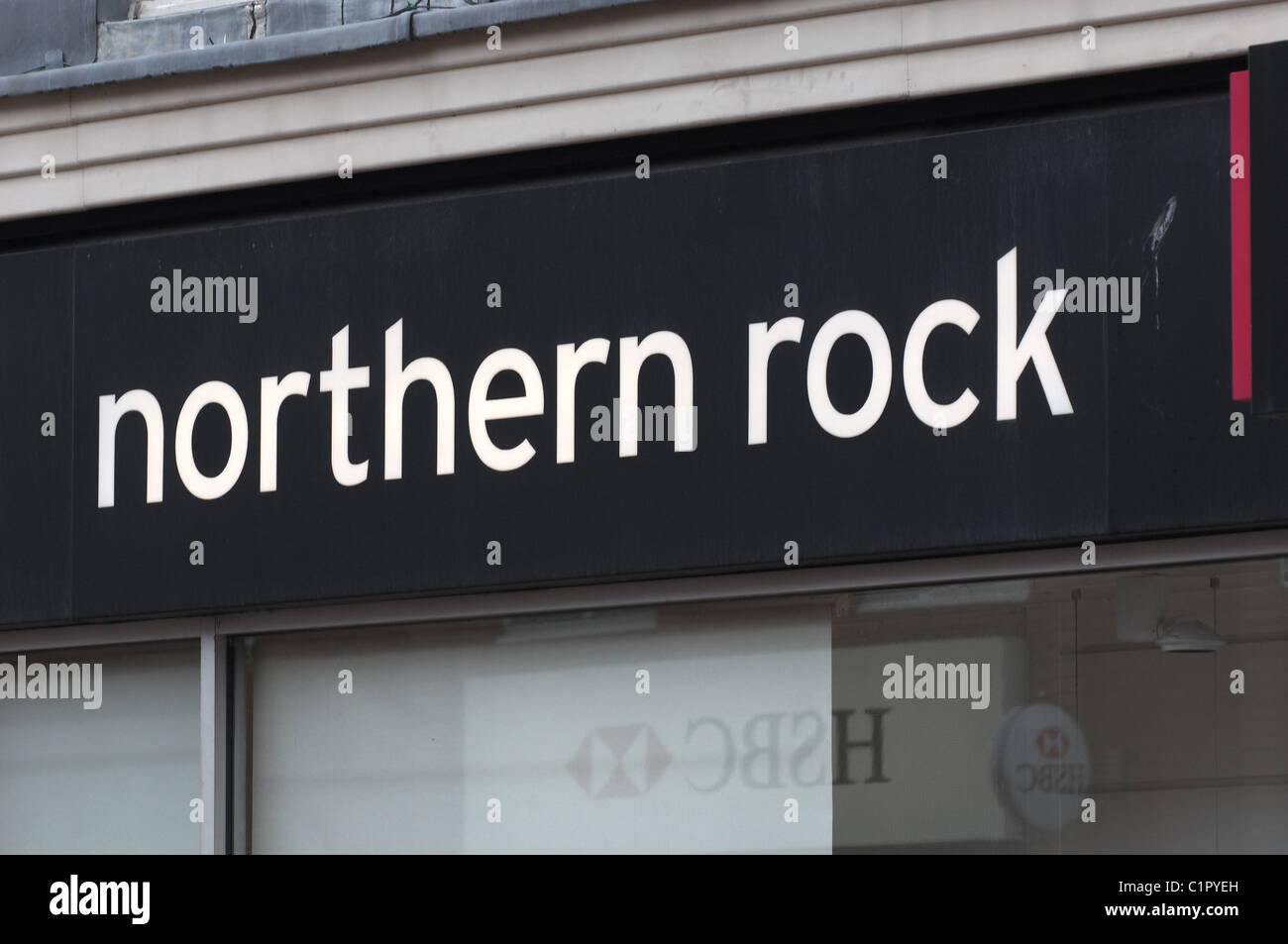 northern rock shop sign Stock Photo