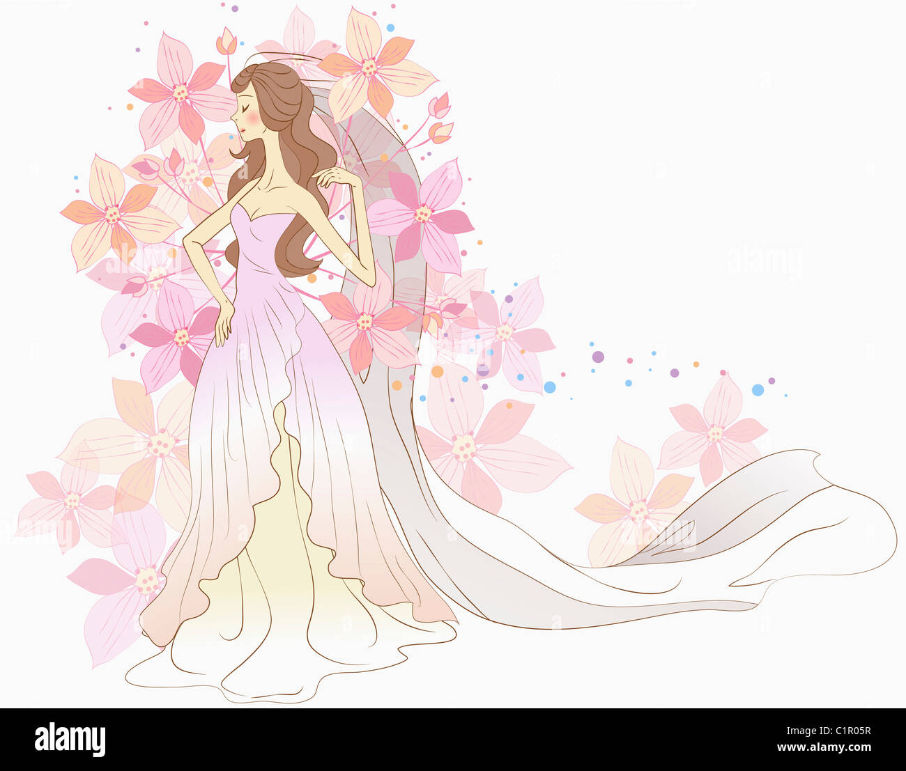 beautiful young bride in wedding dress Stock Photo - Alamy