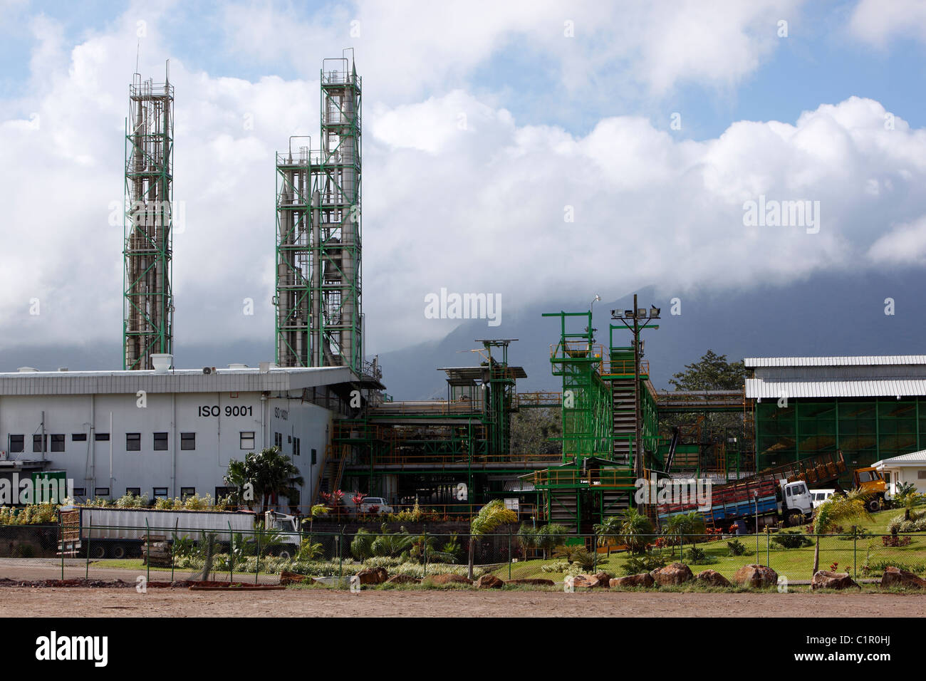 Orange processing plant near Santa Cecilia, Guanacaste, Costa Rica Stock Photo